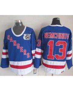 Rangers #13 Sergei Nemchinov Blue CCM 75TH Stitched NHL Jersey