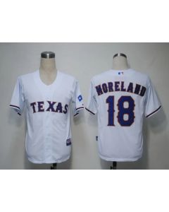 Rangers #18 Mitch Moreland White Cool Base Stitched MLB Jersey