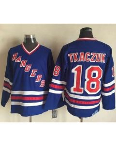 Rangers #18 Walt Tkaczuk Blue CCM Heroes of Hockey Alumni Stitched NHL Jersey