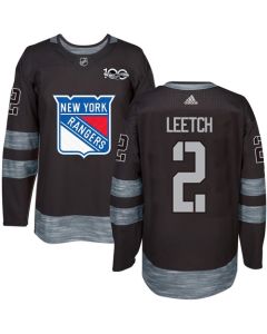 Rangers #2 Brian Leetch Black 1917-2017 100th Anniversary Stitched NHL Jersey