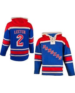 Rangers #2 Brian Leetch Blue Sawyer Hooded Sweatshirt Stitched NHL Jersey
