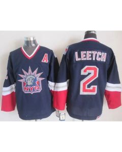 Rangers #2 Brian Leetch Navy Blue CCM Statue of Liberty Stitched NHL Jersey