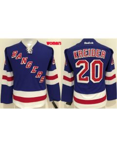 Rangers #20 Chris Kreider Blue Women's Home Stitched NHL Jersey