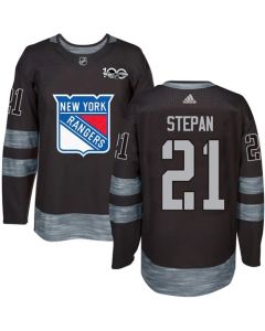 Rangers #21 Derek Stepan Black 1917-2017 100th Anniversary Stitched NHL Jersey