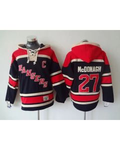 Rangers #27 Ryan McDonagh Blue Sawyer Hooded Sweatshirt Stitched NHL Jersey