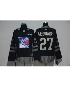 Rangers #27 Ryan McDonagh Men's Black 1917-2017 100th Anniversary Stitched NHL Jersey