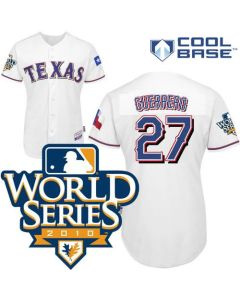 Rangers #27 Vladimir Guerrero White Cool Base w/2010 World Series Patch Stitched MLB Jersey