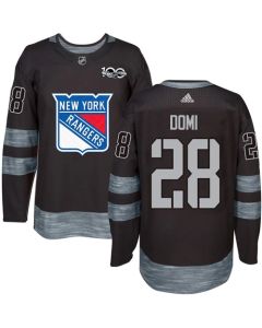 Rangers #28 Tie Domi Black 1917-2017 100th Anniversary Stitched NHL Jersey
