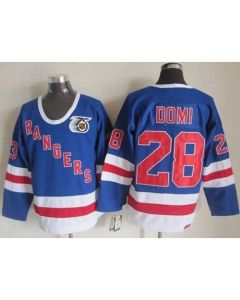 Rangers #28 Tie Domi Blue CCM 75TH Stitched NHL Jersey