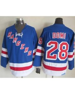 Rangers #28 Tie Domi Light Blue CCM Throwback Stitched NHL Jersey