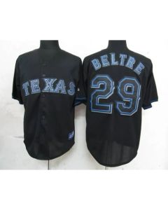 Rangers #29 Adrian Beltre Black Fashion Stitched MLB Jersey