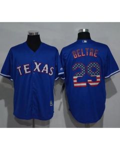 Rangers #29 Adrian Beltre Blue USA Flag Fashion Stitched MLB Jersey