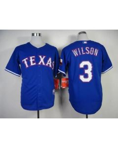 Rangers #3 Russell Wilson Blue Cool Base Stitched MLB Jersey