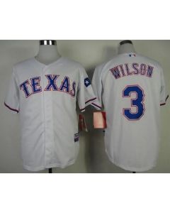 Rangers #3 Russell Wilson White Cool Base Stitched MLB Jersey