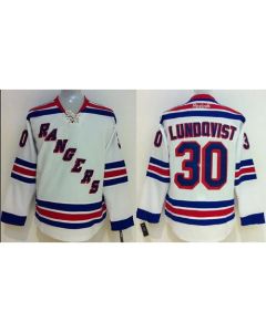 Rangers #30 Henrik Lundqvist White Stitched Youth NHL Jersey