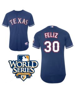 Rangers #30 Naftali Feliz Blue Cool Base w/2010 World Series Patch Stitched MLB Jerseys
