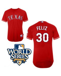 Rangers #30 Naftali Feliz Red Cool Base w/2010 World Series Patch Stitched MLB Jerseys