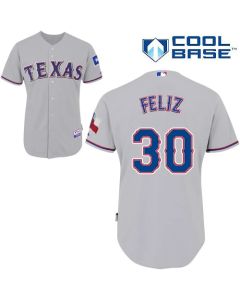 Rangers #30 Naftali Feliz Stitched MLB Grey Cool Base Jersey