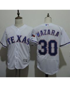 Rangers #30 Nomar Mazara White Flexbase Authentic Collection Stitched MLB Jersey