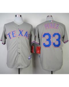 Rangers #33 Martin Perez Grey Cool Base Stitched MLB Jersey