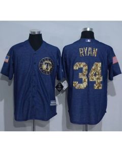 Rangers #34 Nolan Ryan Denim Blue Salute to Service Stitched MLB Jersey