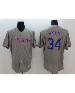 Rangers #34 Nolan Ryan Grey Flexbase Authentic Collection Stitched MLB Jersey