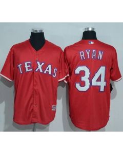 Rangers #34 Nolan Ryan Red New Cool Base Stitched MLB Jersey