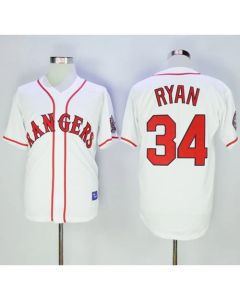 Rangers #34 Nolan Ryan White Cooperstown Stitched MLB Jersey