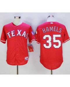 Rangers #35 Cole Hamels Red Cool Base Stitched MLB Jersey