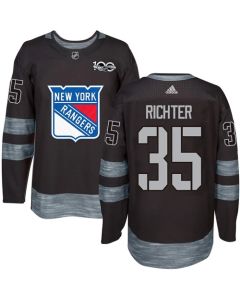 Rangers #35 Mike Richter Black 1917-2017 100th Anniversary Stitched NHL Jersey