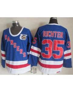 Rangers #35 Mike Richter Blue CCM 75TH Stitched NHL Jersey