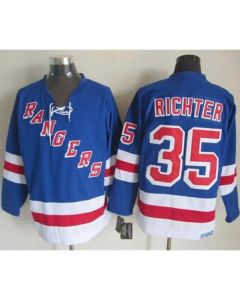 Rangers #35 Mike Richter Light Blue CCM Throwback Stitched NHL Jersey