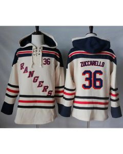Rangers #36 Mats Zuccarello Cream Sawyer Hooded Sweatshirt Stitched NHL Jersey