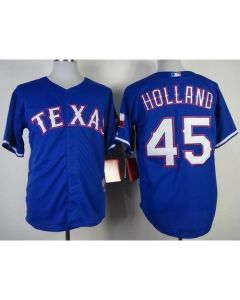 Rangers #45 Derek Holland Stitched MLB Blue Cool Base Jersey