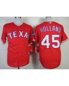 Rangers #45 Derek Holland Stitched MLB Red Cool Base Jersey