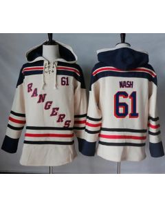 Rangers #61 Rick Nash Cream Sawyer Hooded Sweatshirt Stitched NHL Jersey