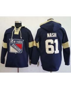 Rangers #61 Rick Nash Navy Blue Pullover Hoodie Stitched NHL Jersey