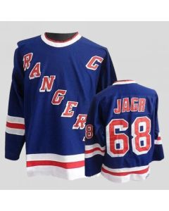 Rangers #68 Jaromir Jagr Stitched Blue CCM Throwback NHL Jersey