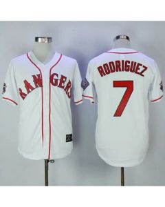 Rangers #7 ivan Rodriguez White Throwback Stitched MLB Jersey