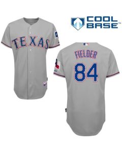 Rangers #84 Prince Fielder Grey Cool Base Stitched MLB Jersey