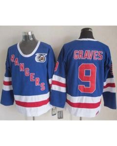 Rangers #9 Adam Graves Blue CCM 75TH Stitched NHL Jersey