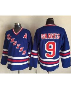 Rangers #9 Adam Graves Blue CCM Heroes of Hockey Alumni Stitched NHL Jersey
