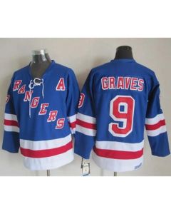 Rangers #9 Adam Graves Light Blue CCM Throwback Stitched NHL Jersey