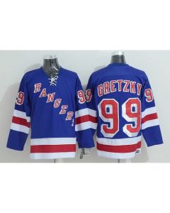 Rangers #99 Wayne Gretzky Stitched Blue CCM Throwback NHL Jersey