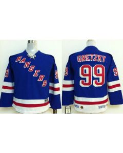 Rangers #99 Wayne Gretzky Stitched Blue Youth NHL Jersey