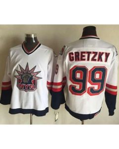 Rangers #99 Wayne Gretzky White CCM Statue of Liberty Stitched NHL Jersey