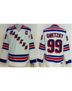 Rangers #99 Wayne Gretzky White CCM Throwback Stitched Youth NHL Jersey