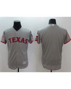 Rangers Blank Grey Fashion Stars & Stripes Flexbase Authentic Stitched MLB Jersey