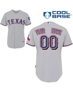 Rangers Customized Authentic Grey Cool Base MLB Jersey