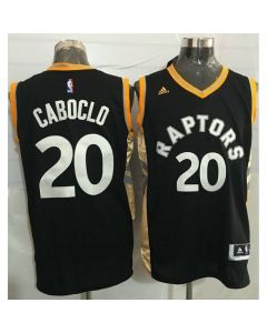 Raptors #20 Bruno Caboclo Black/Gold Stitched NBA Jersey